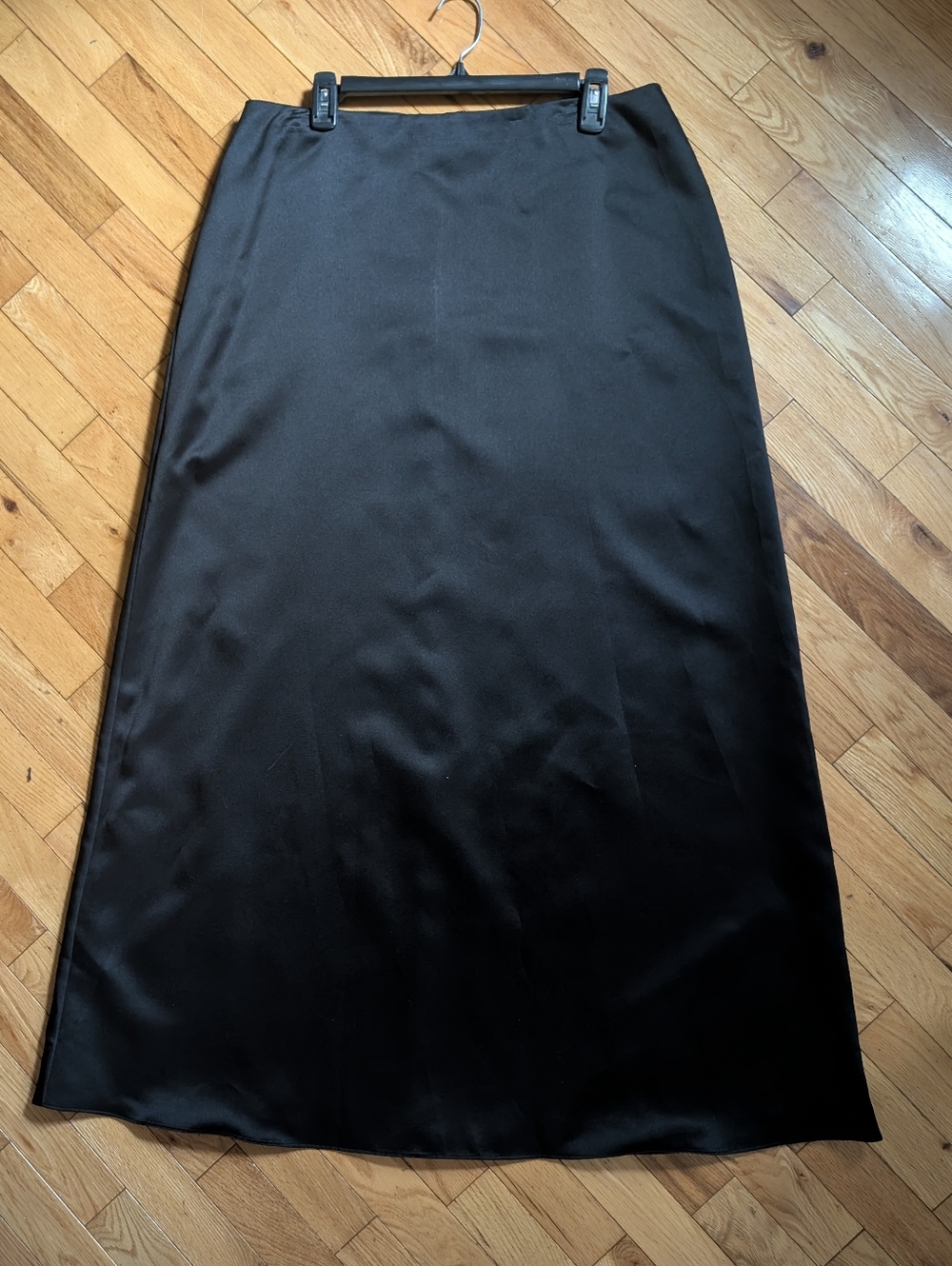 Black Satin Formal Skirt, Size 16, Concert Wear, Classic Maxi